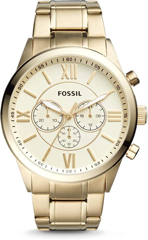 fossil gold tone chronograph